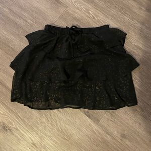 Black skirt with gold leopard print